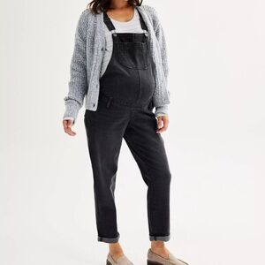 Sonoma Maternity NWT Black Denim Overalls and NWT Maternity Blouse 2 Pieces